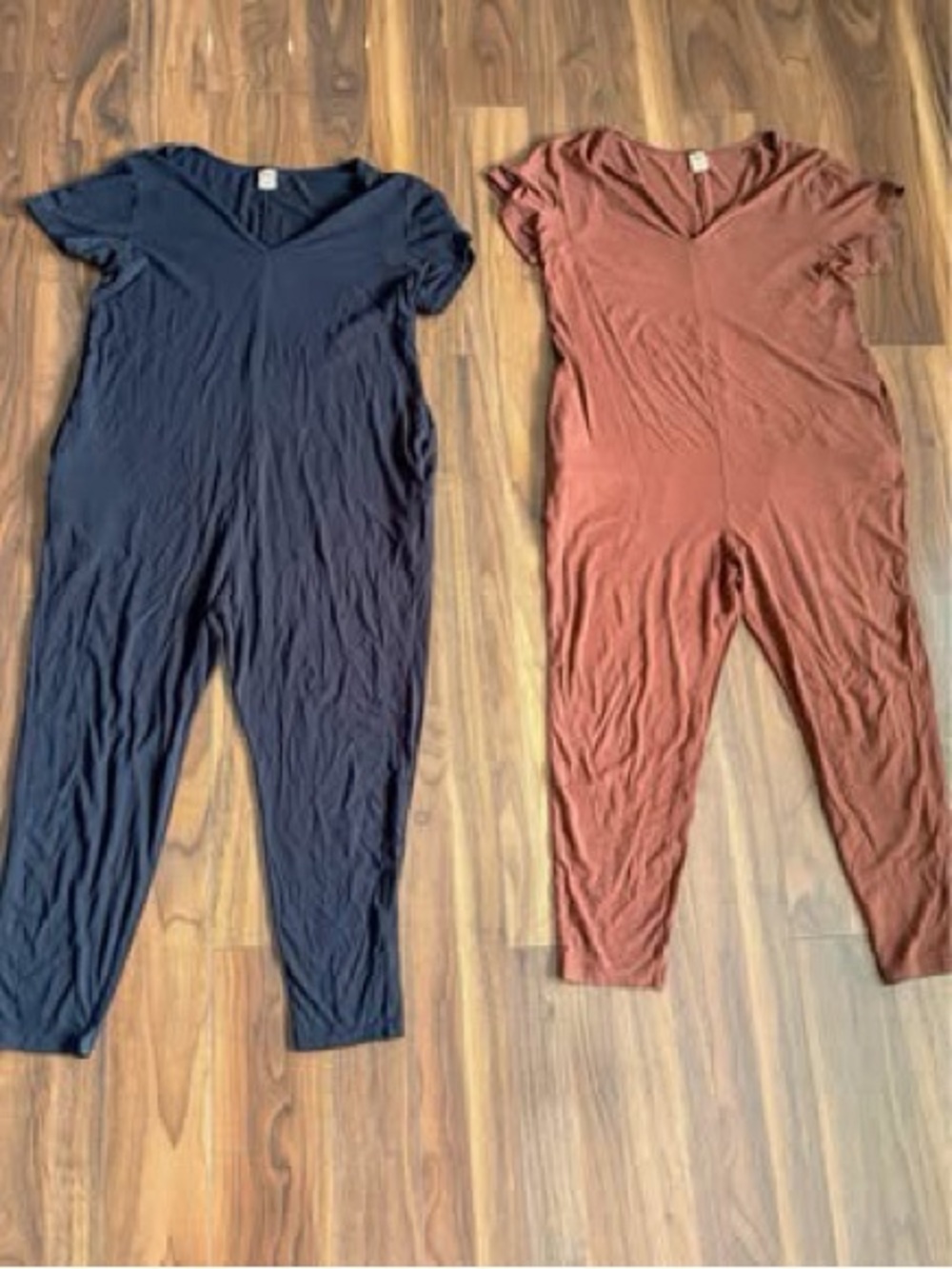 Smash + Tess V-Neck Short Sleeve Jumpsuit - Black & Rust